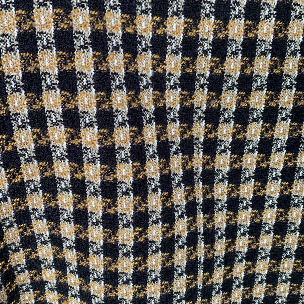 10 Crosby Derek Lam Tweed Checkered Black & Gold Ruffle Blazer size 16 - Picture 13 of 13